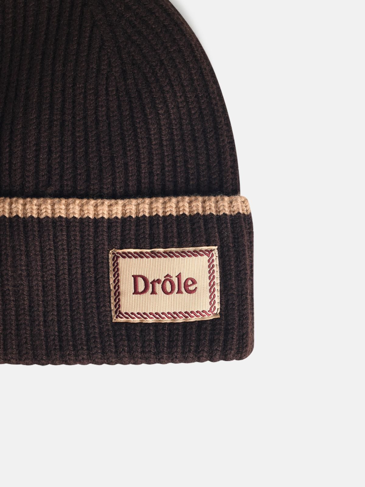 'LE BONNET LAINE' BROWN MERINO WOOL BEANIE - 3