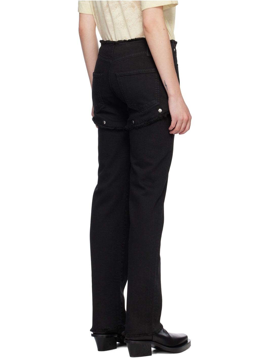 Black Snap Off Jeans - 3