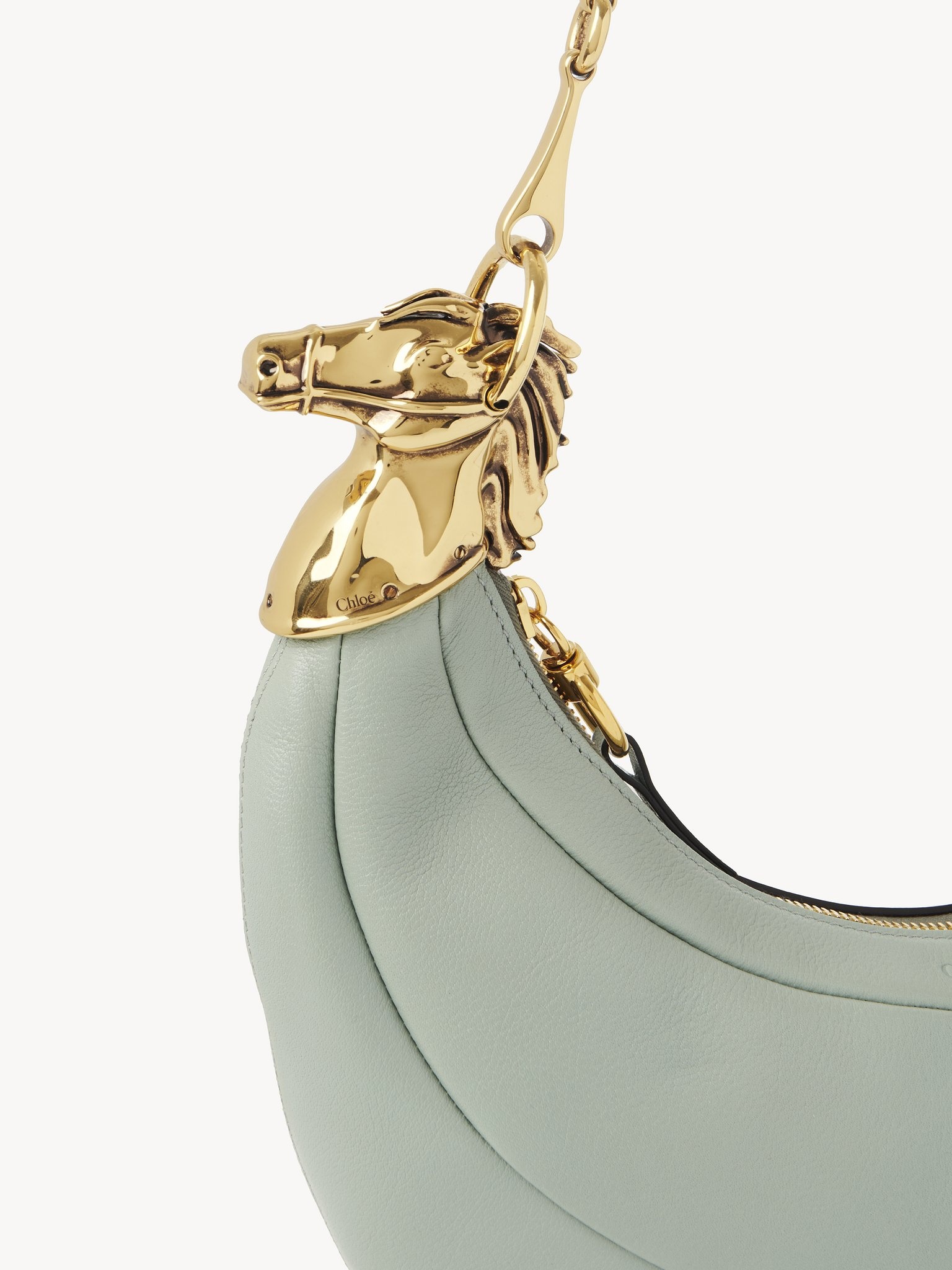 CHAIN HORSE SHOULDER BAG IN GRAINED LEATHER - 6