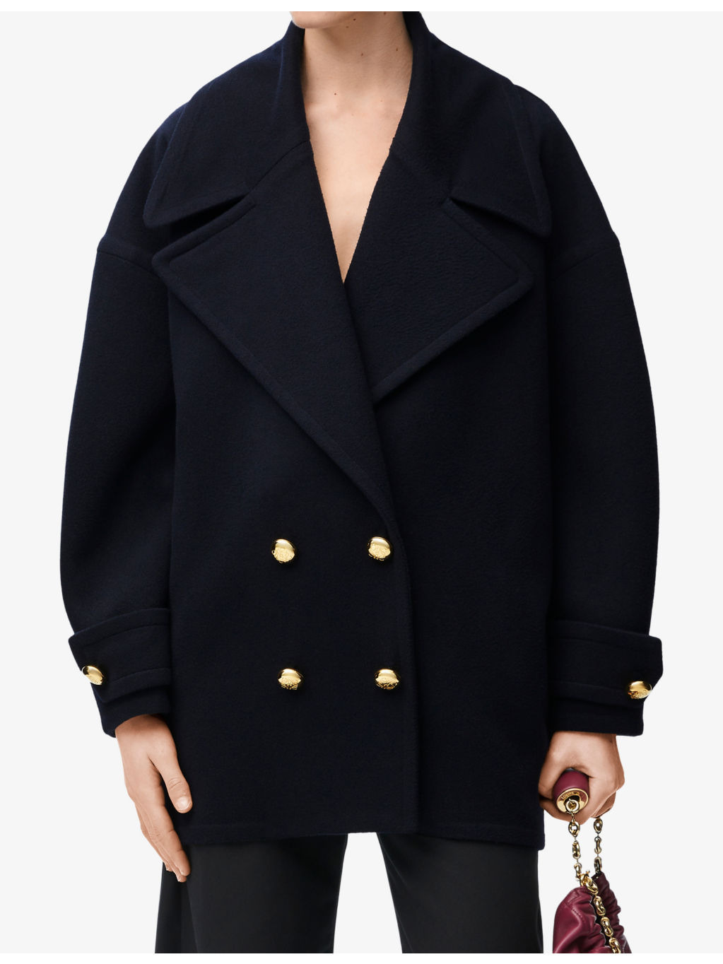 Pebble button-embellished wool coat - 3