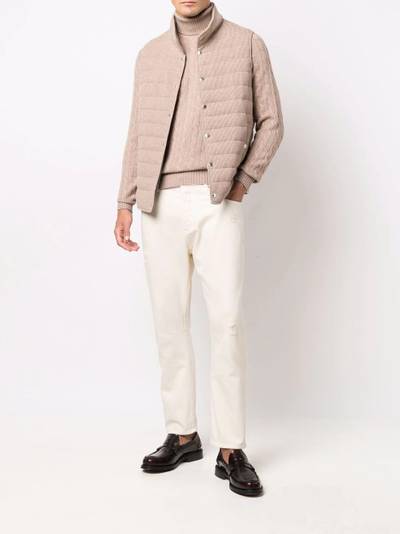 Brunello Cucinelli cable-knit roll neck jumper outlook