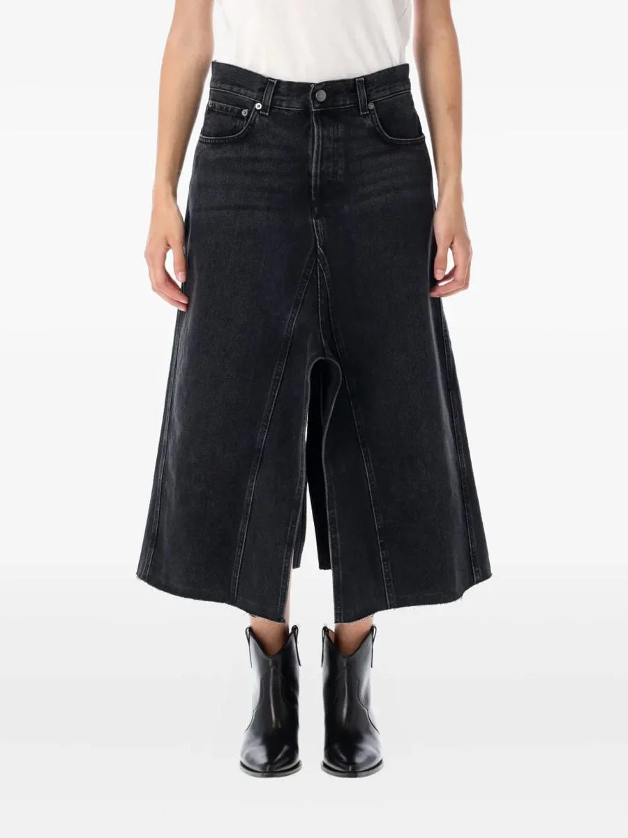 Haikure Asymmetrical Denim Midi Skirt - 1