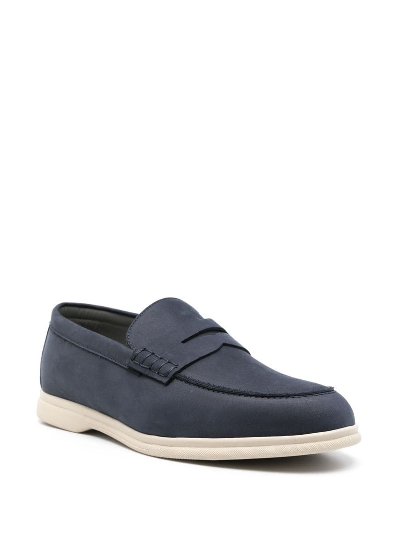CORNELIANI penny-slot leather loafers outlook