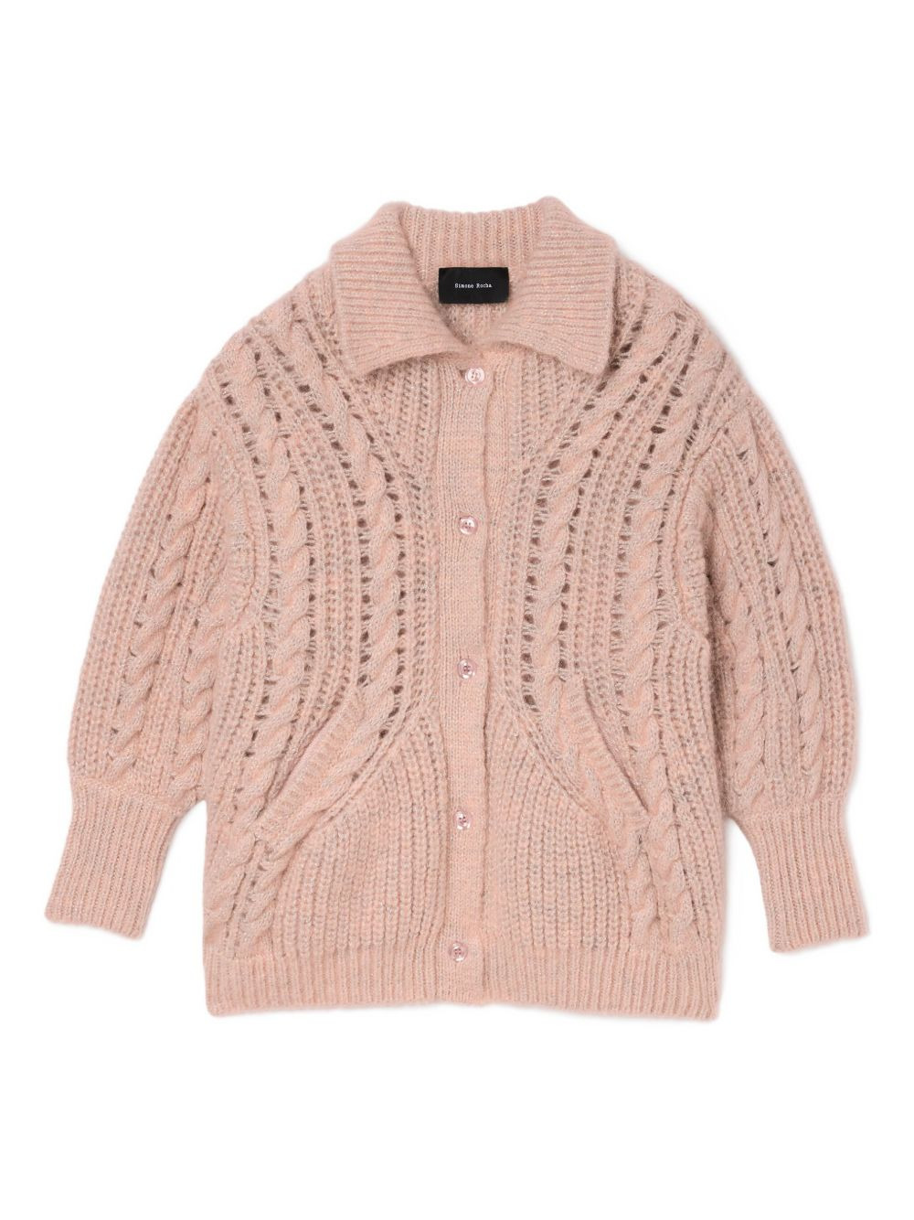 cable-knit button cardigan - 1