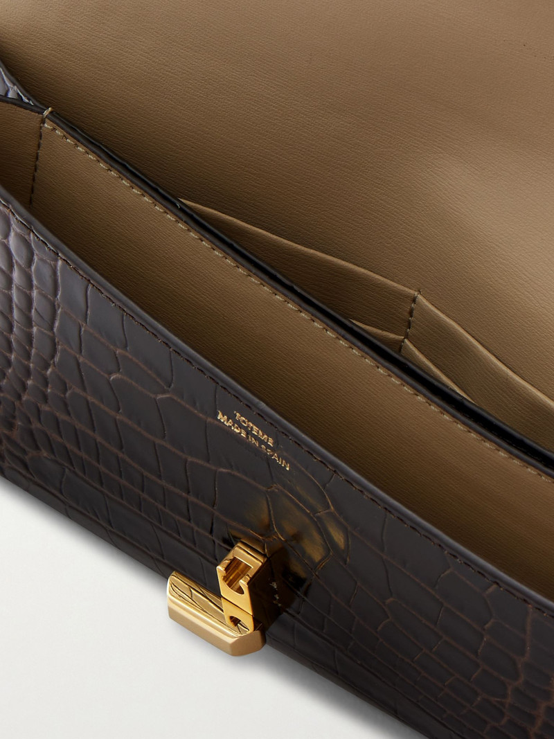 T-Lock croc-effect leather wallet Dark brown 5