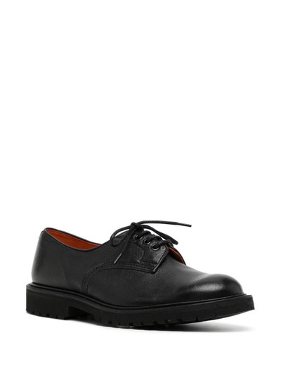 Tricker's lace-up pebbled leather loafers outlook