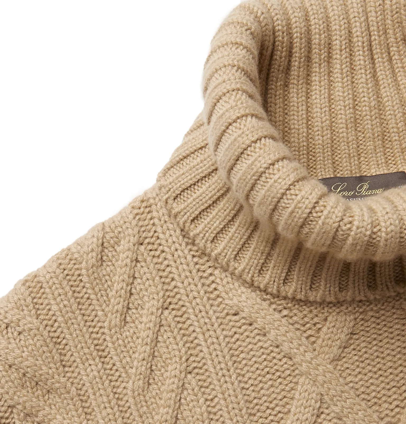 Cable-Knit Baby Cashmere Rollneck Sweater - 6