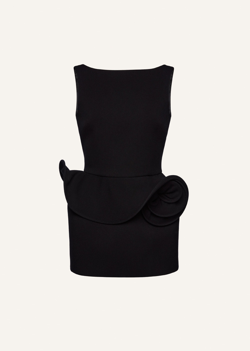 Floral appliqué sheath dress in black - 1