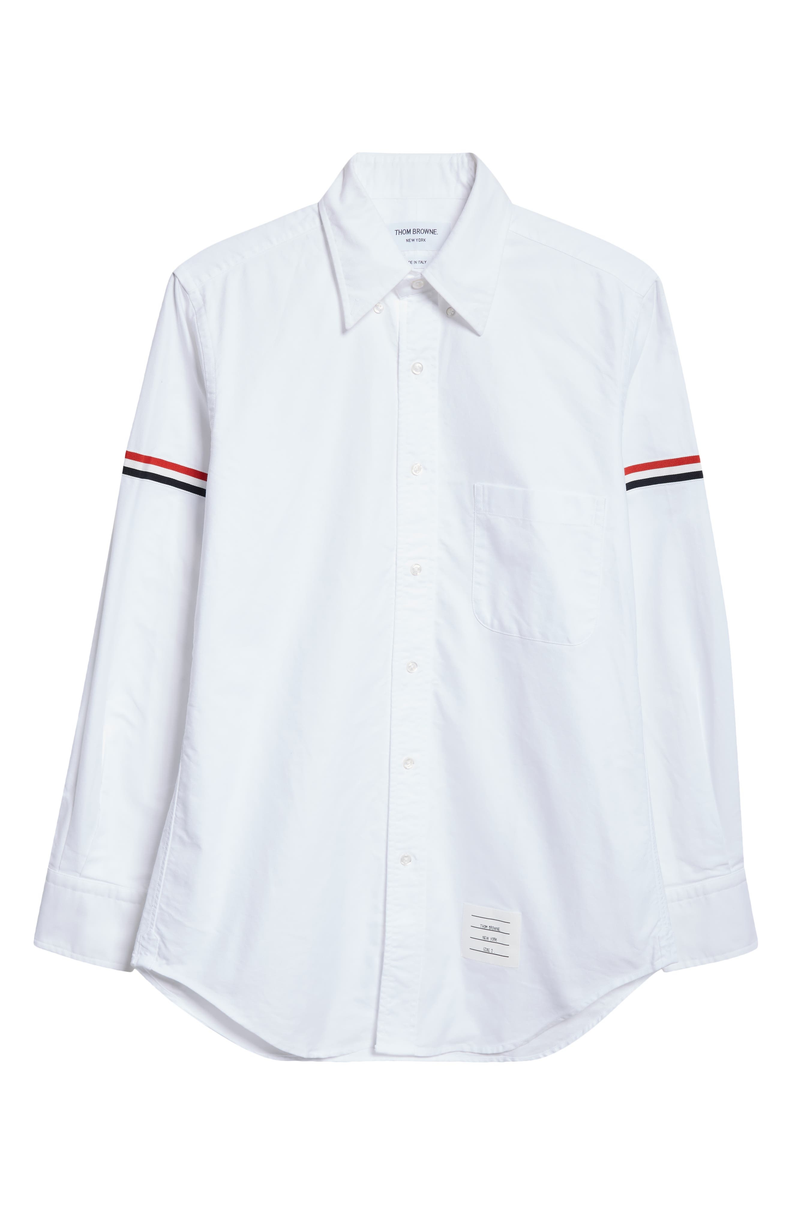 Thom Browne Classic Cotton Poplin Button-Up Shirt in White at Nordstrom - 5