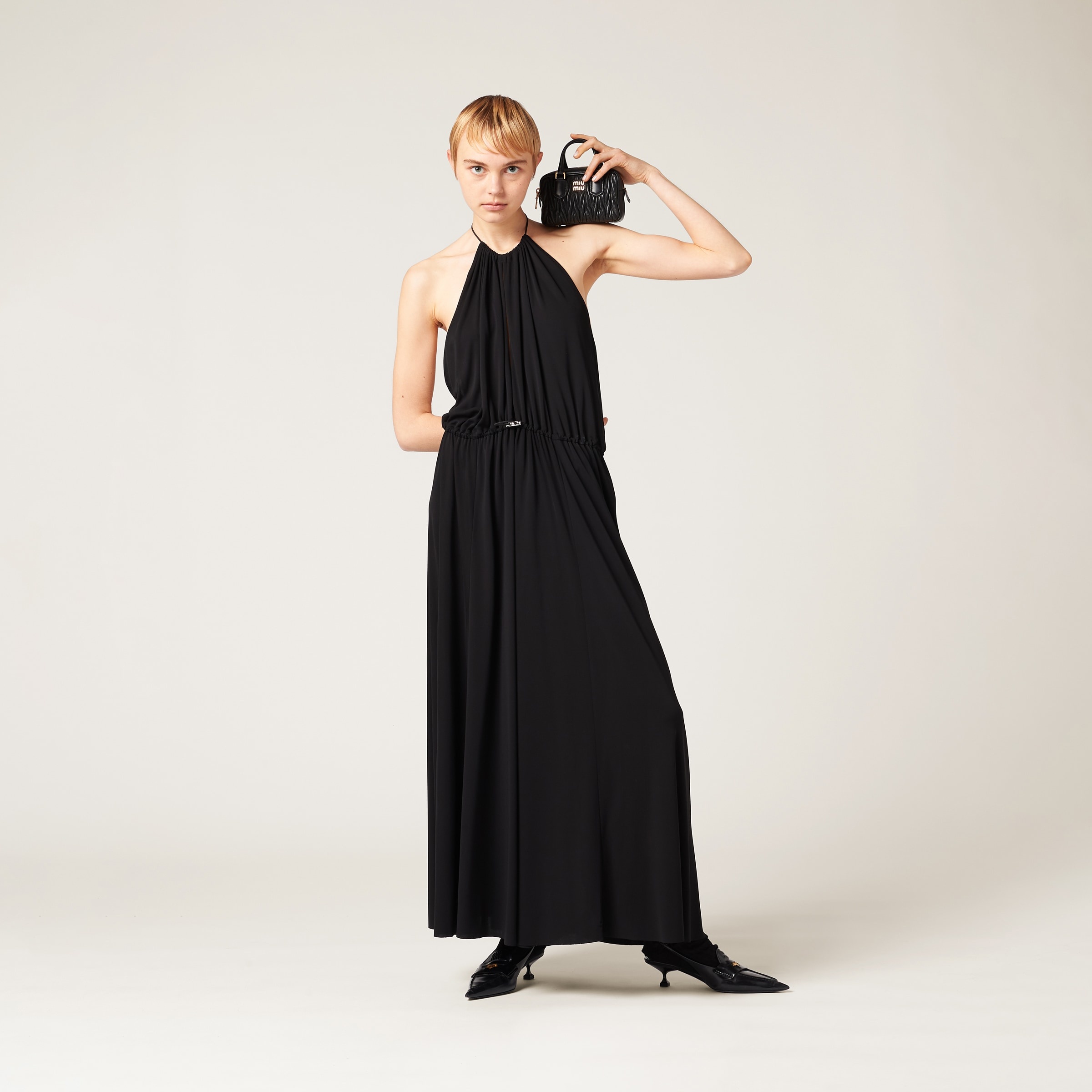 Organzine halter midi-dress - 2