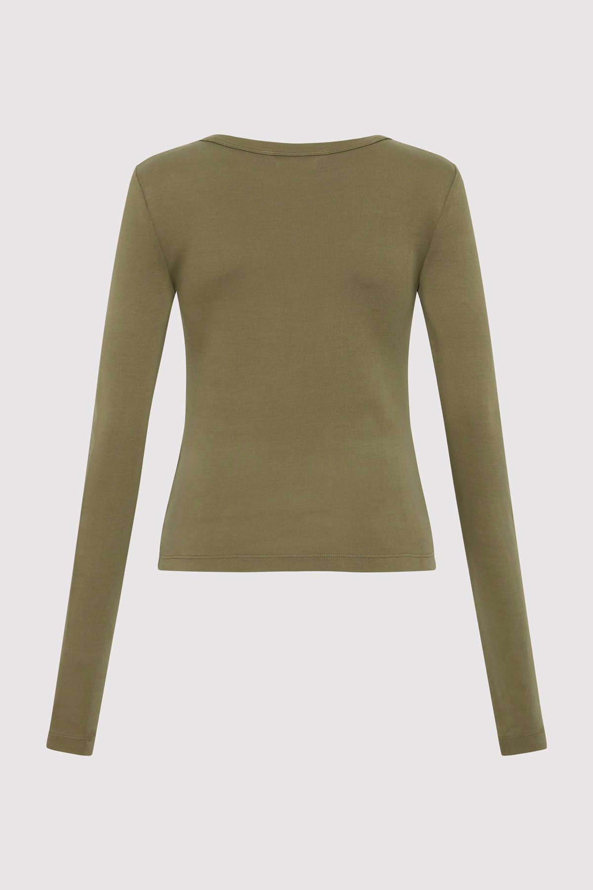 Organic Cotton Long Sleeve Top - Olive - 6