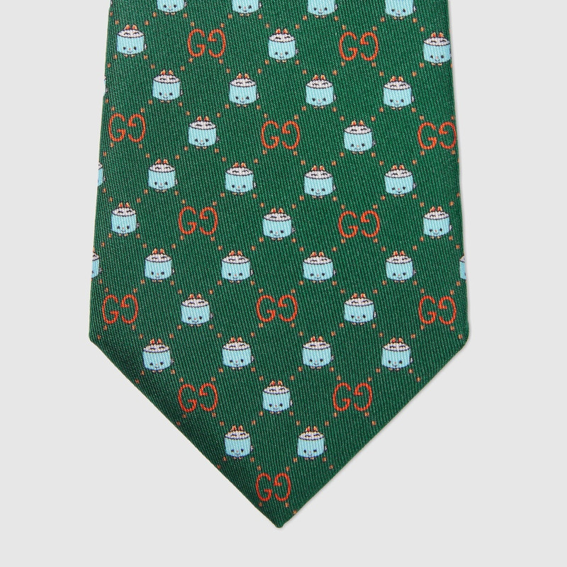 GG animal silk tie 3