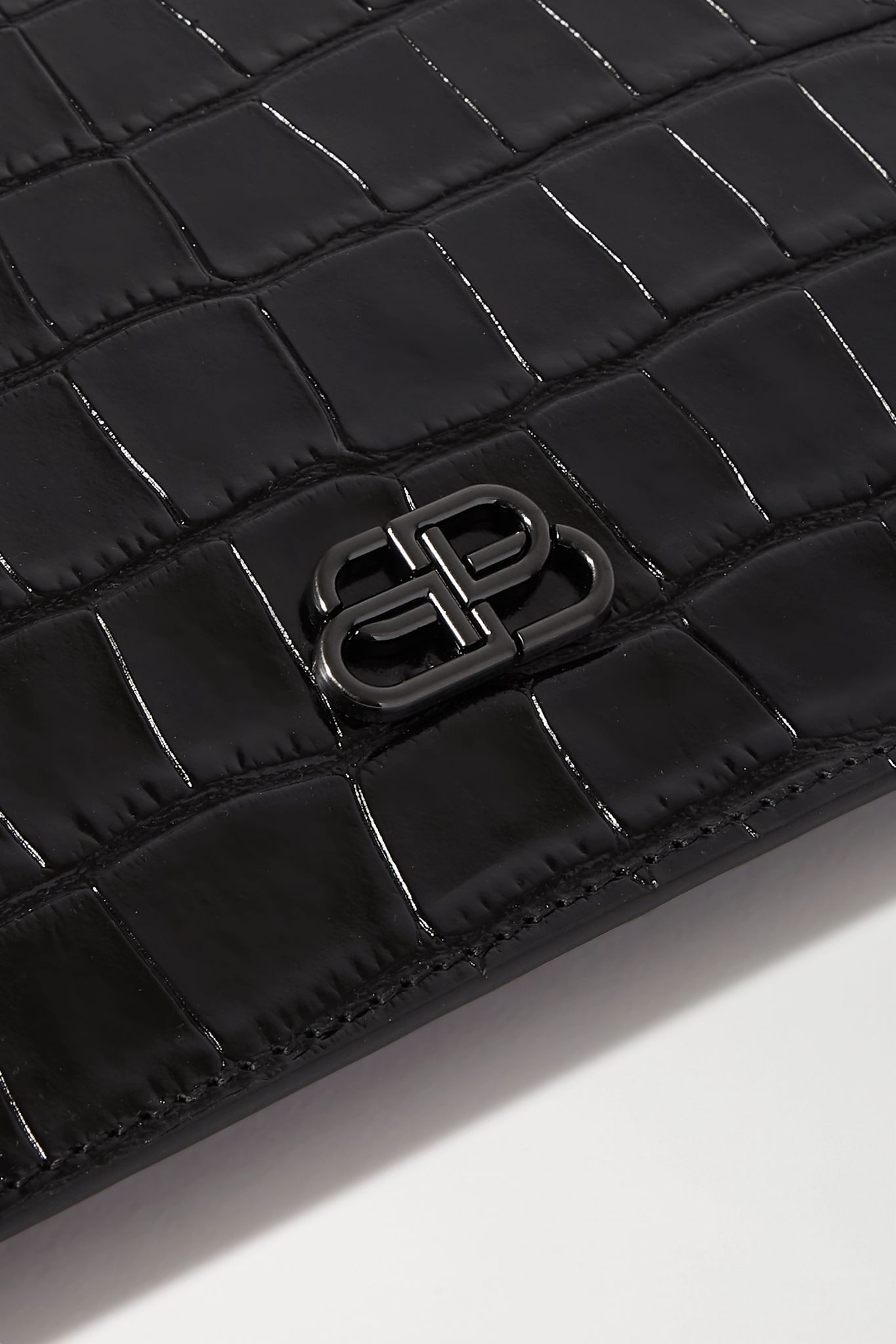 BB croc-effect leather pouch - 4