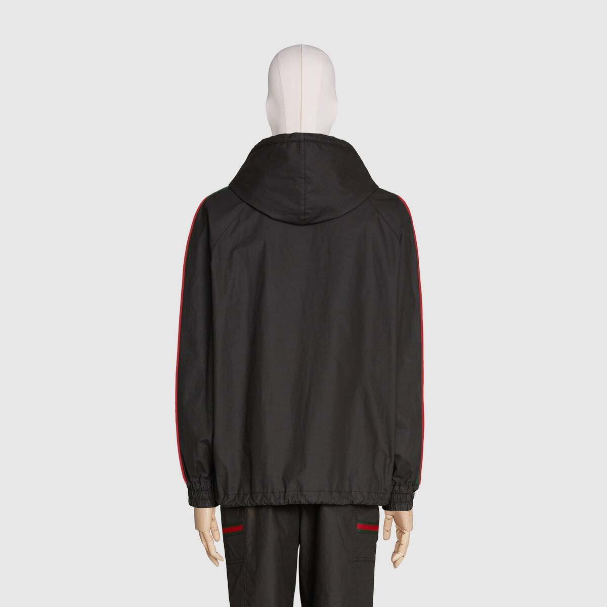Coated cotton windbreaker with Gucci label - 4
