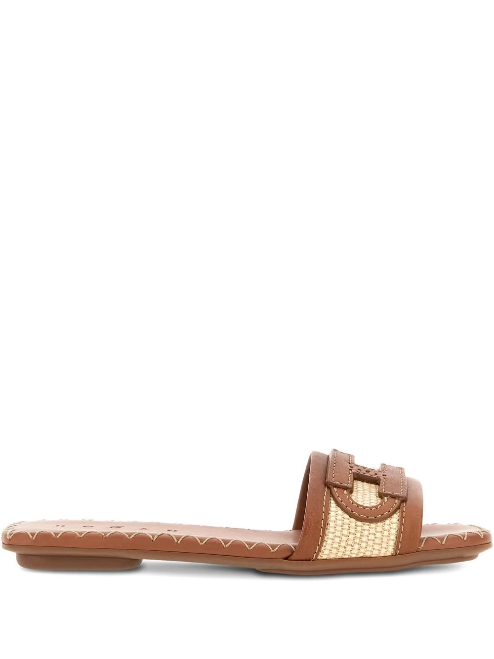 woven logo-detail flat sandals - 1