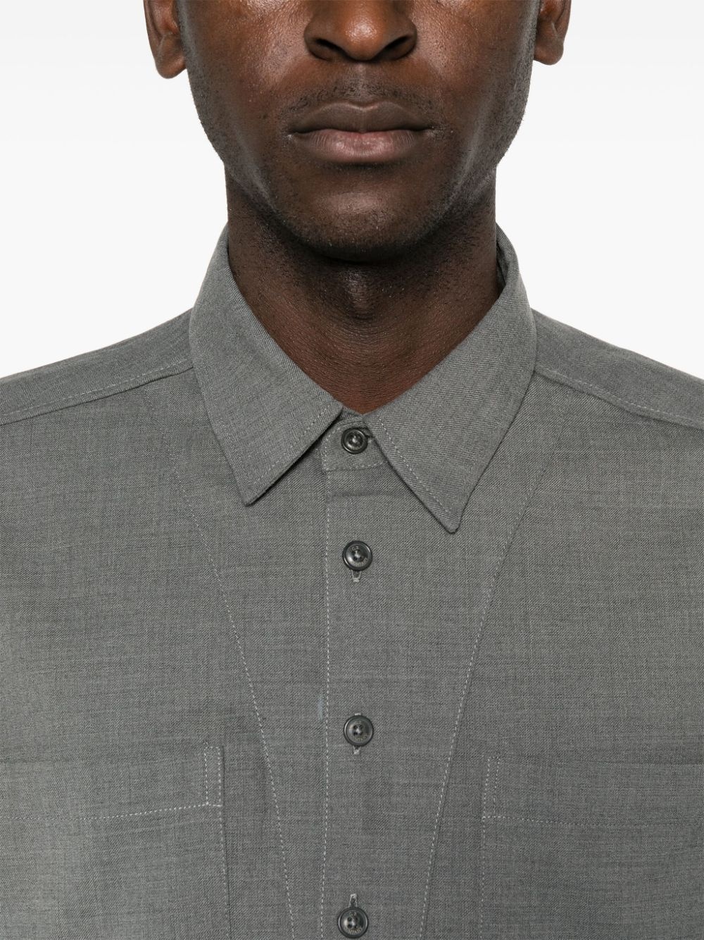 logo-embroidered shirt - 5