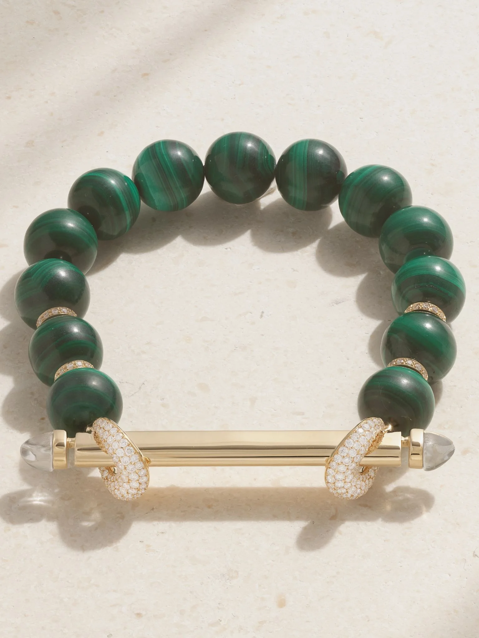 Jumbo Chakra 18-karat gold multi-stone bracelet Green - 1