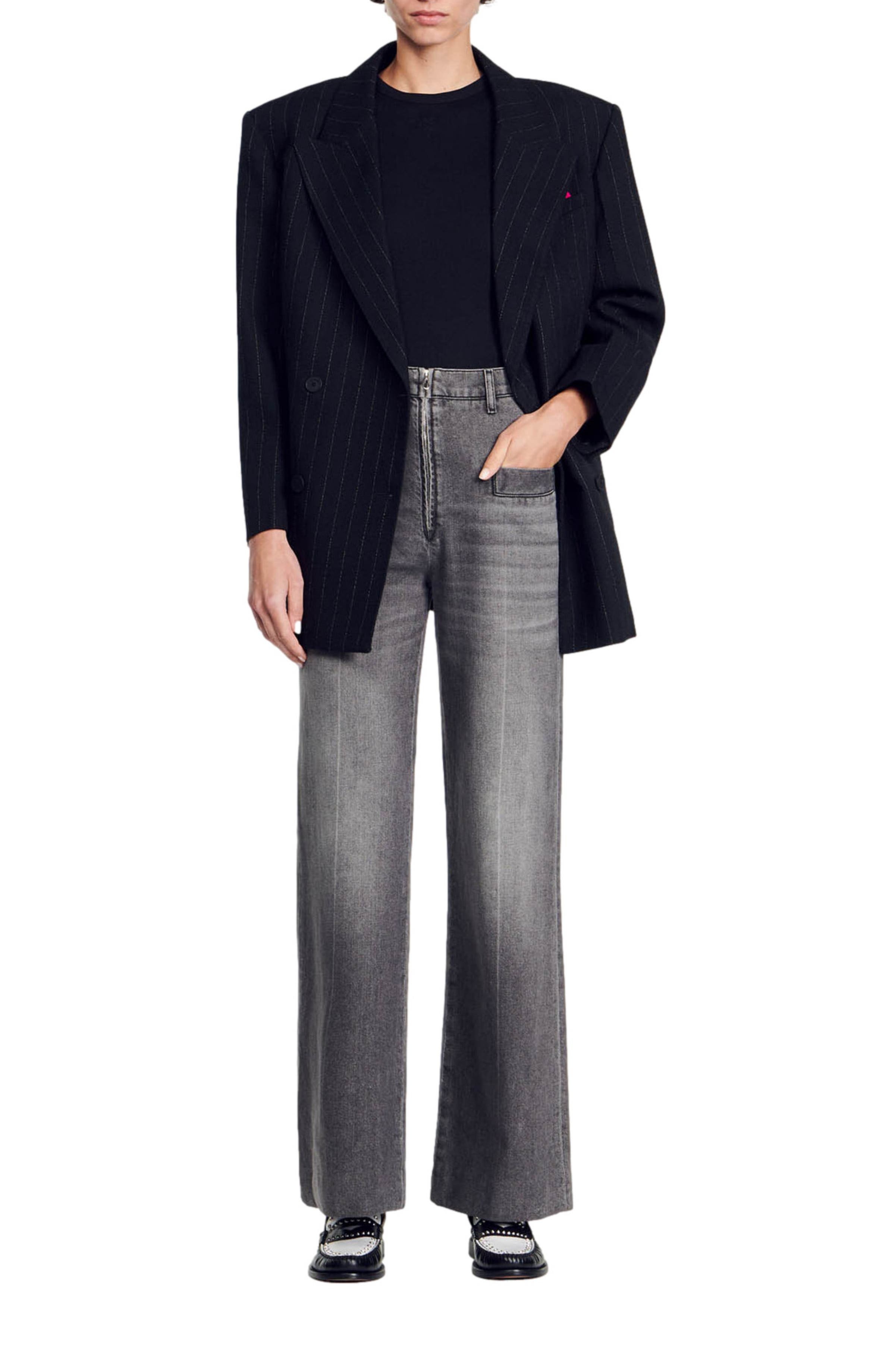 SANDRO Embroidered vest top in Black at Nordstrom - 6