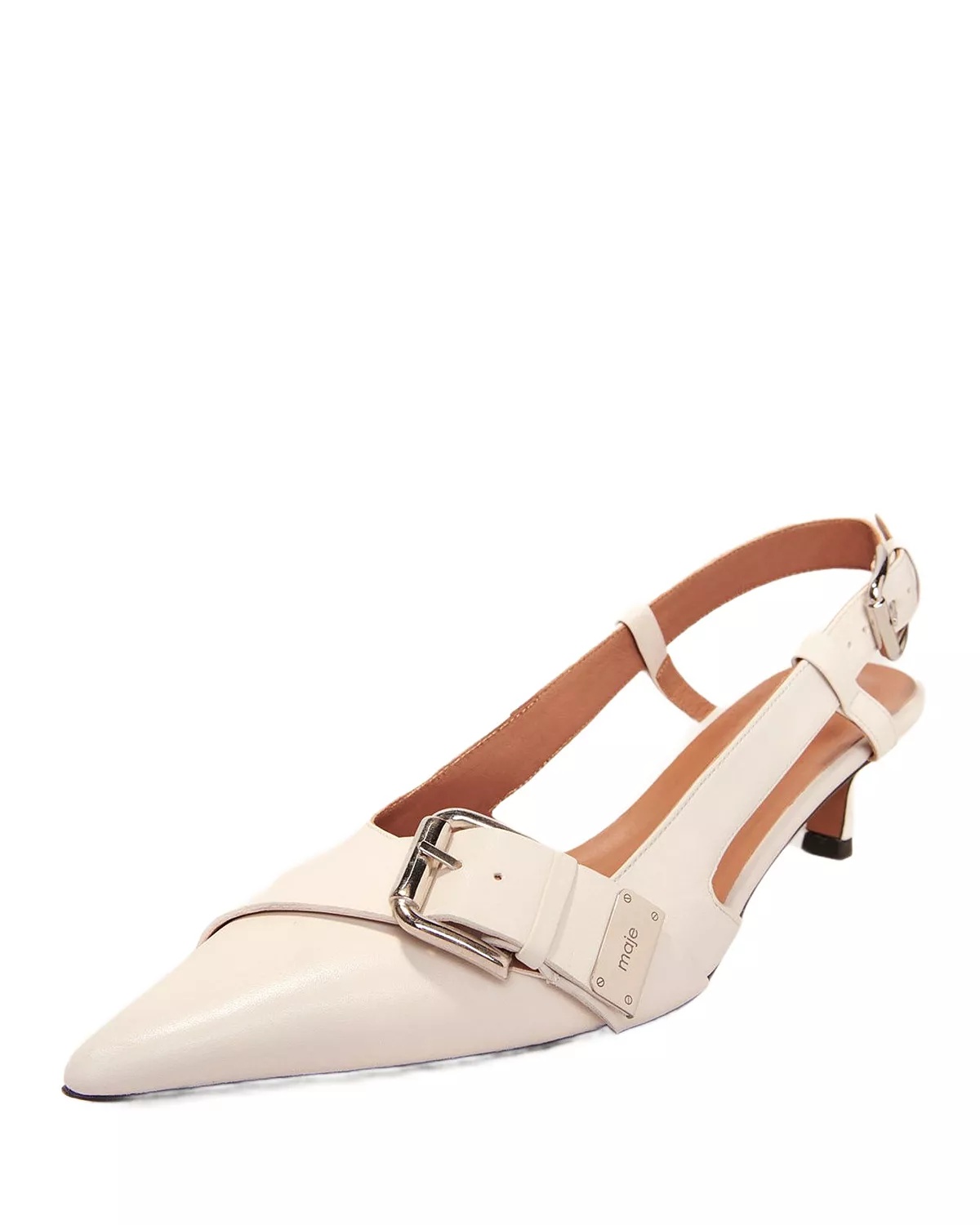 Women's Pointed Toe Double Buckle Slingback Pumps - 2