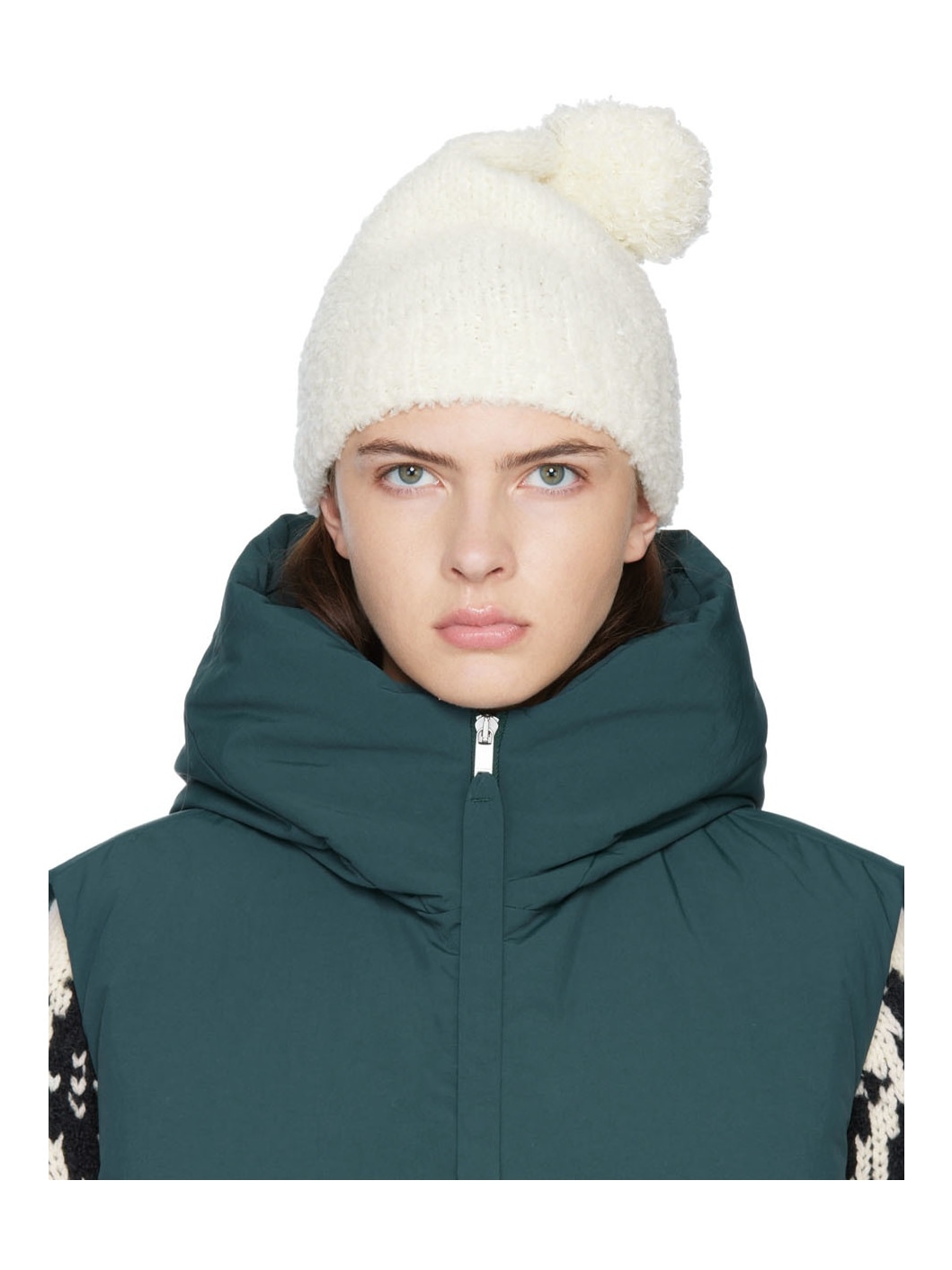 Off-White Wool Beanie - 1