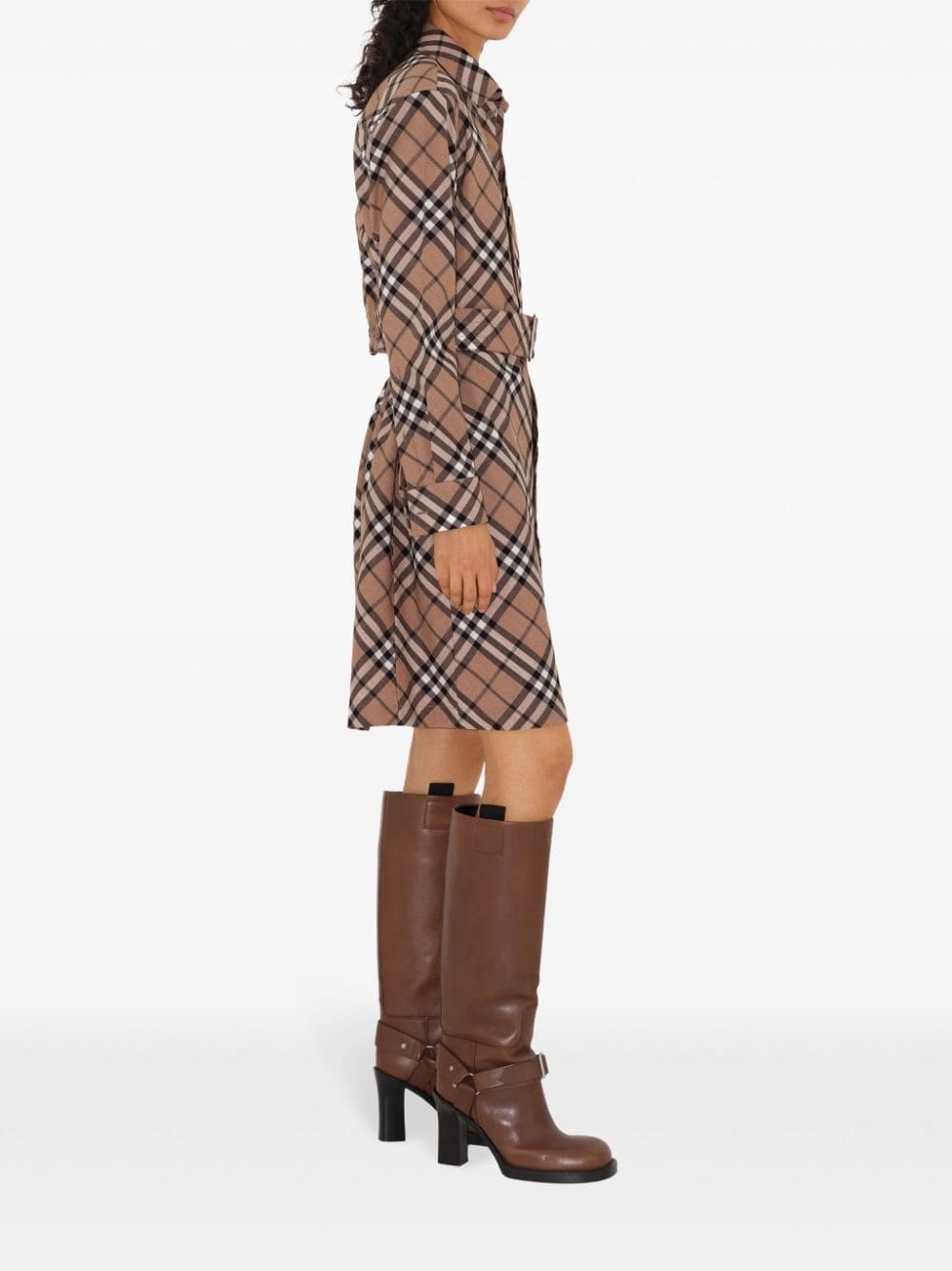 checked shirt dress - 3