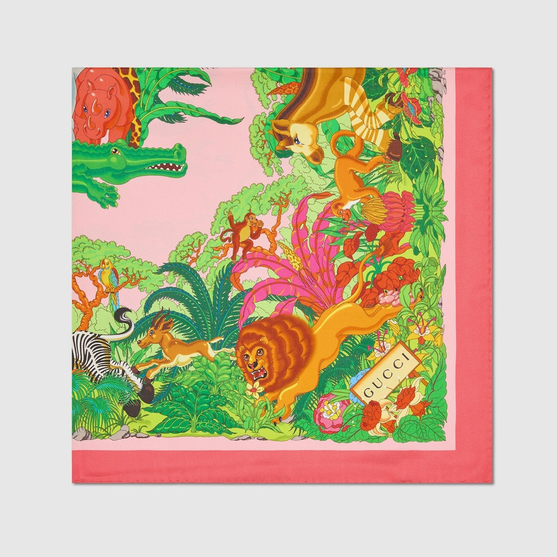 GUCCI 90 x 90 project printed silk carré outlook