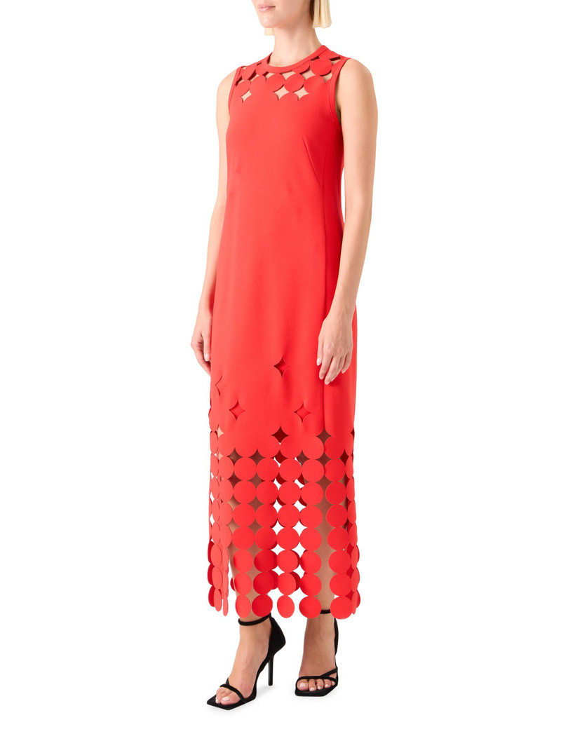 Women's Dot Cut-Out Jersey Midi-Dress - Bright Red 3