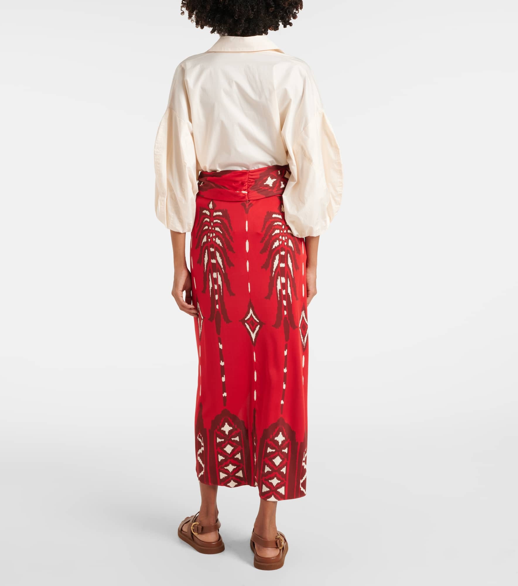 Printed twisted midi skirt - 3