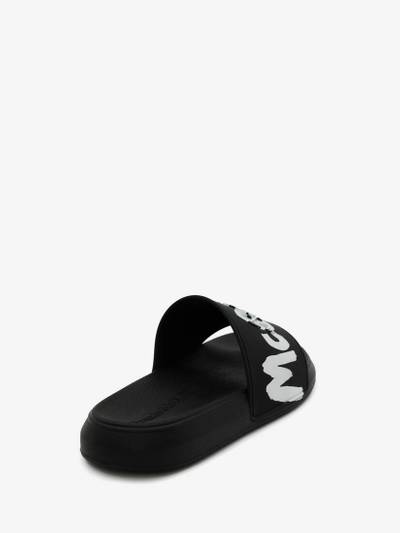 Alexander McQueen Oversized Rubber Slide in Black/white outlook