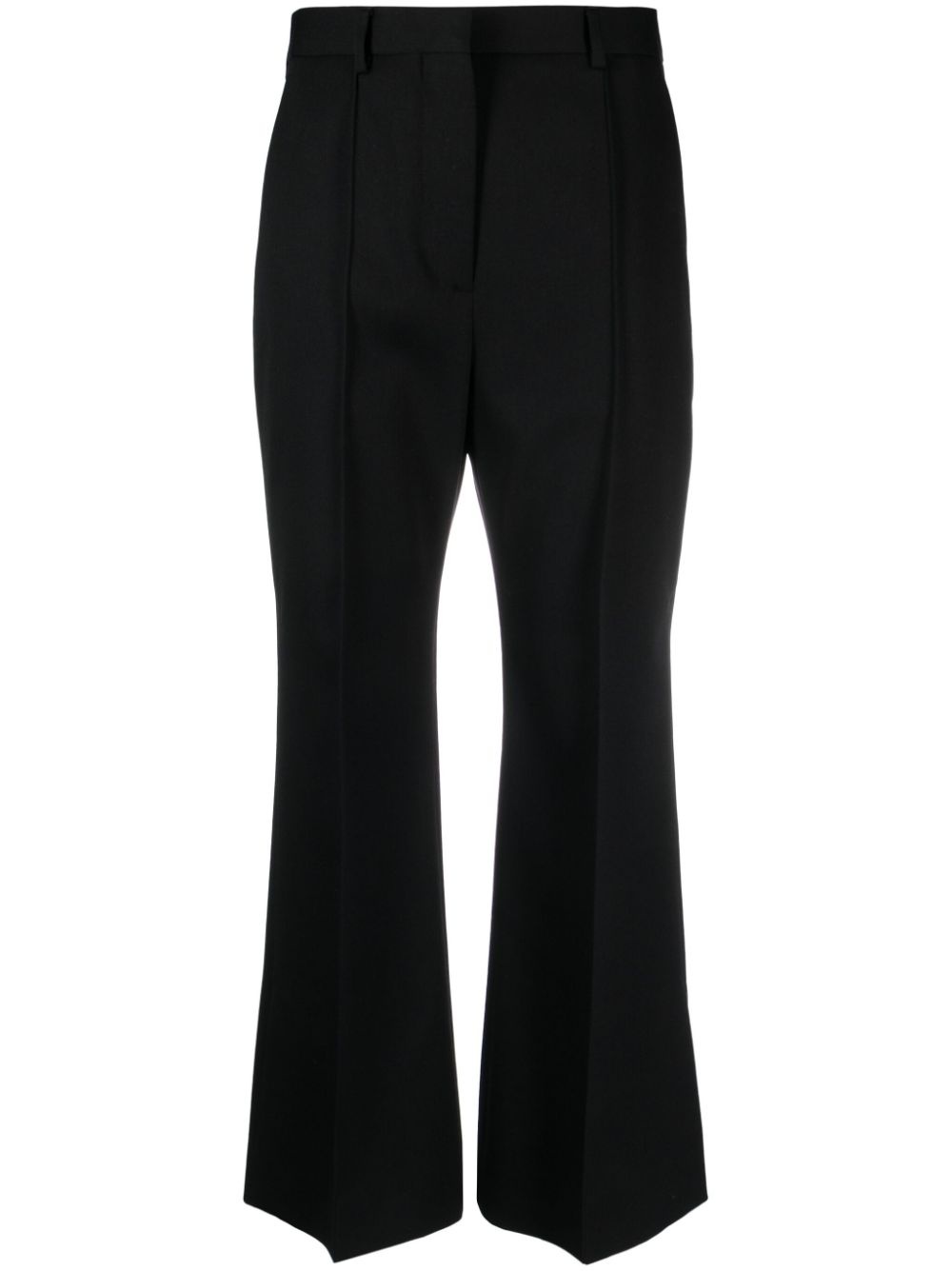 flared cropped wool trousers - 1