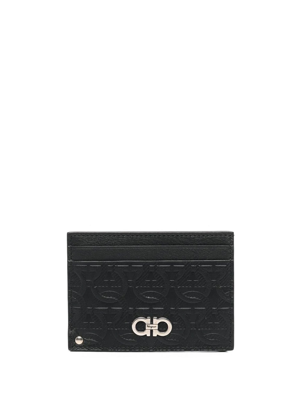 logo-debossed leather cardholder - 1