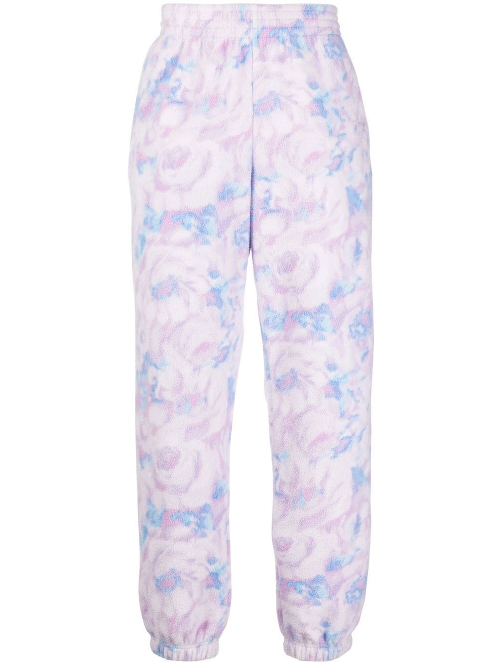 textured floral-print track pants - 1