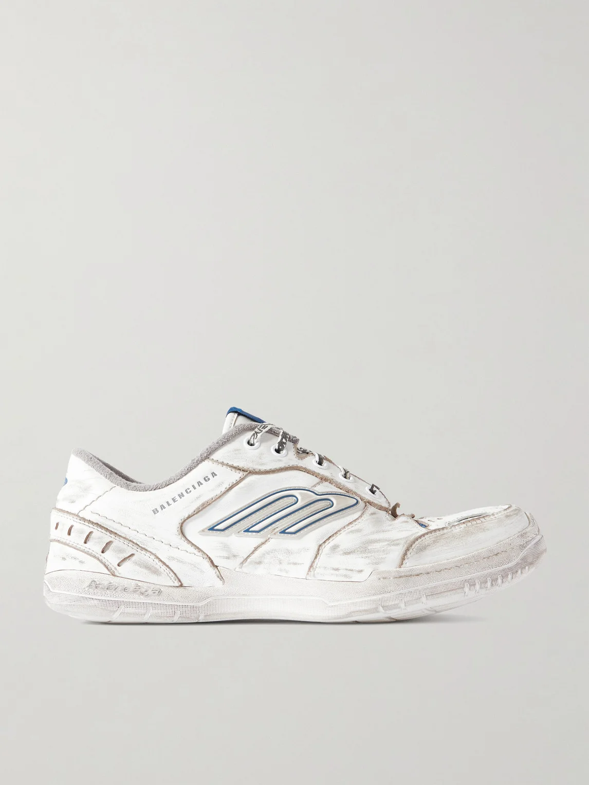 Hamptons Logo-Appliquéd Distressed Leather Sneakers - 1