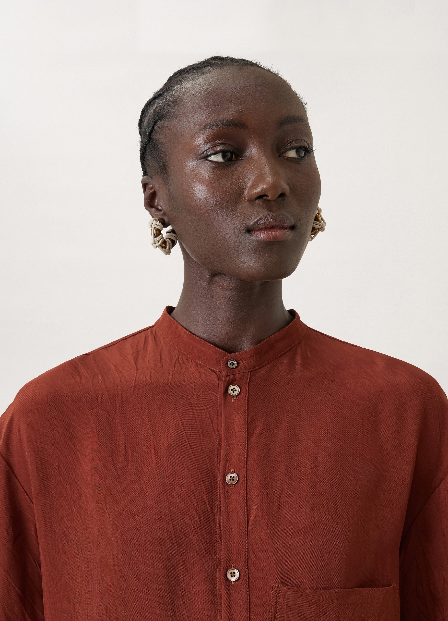 GUSSET COLLAR SHIRT DRESS
CRINKLED VISCOSE - 4