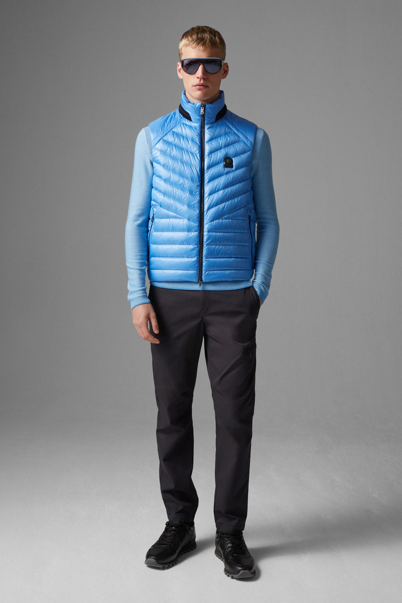 BOGNER Lasse lightweight down vest in Ice blue outlook