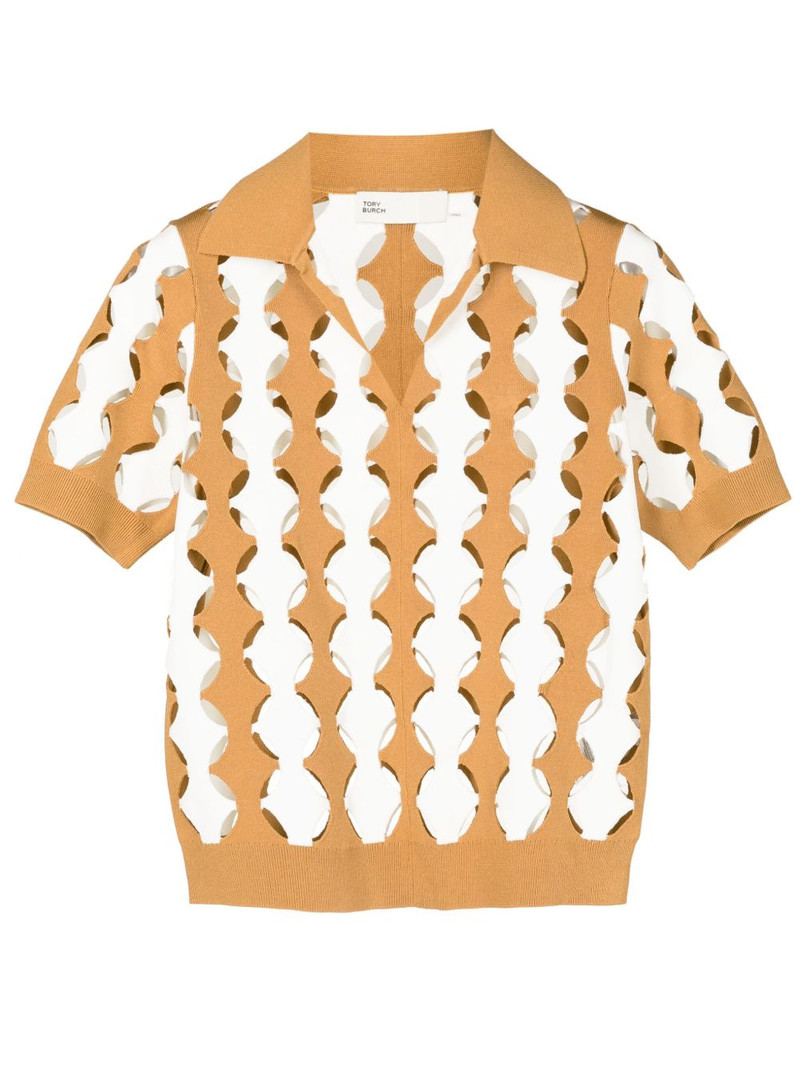 cut-out polo-collar T-shirt 1