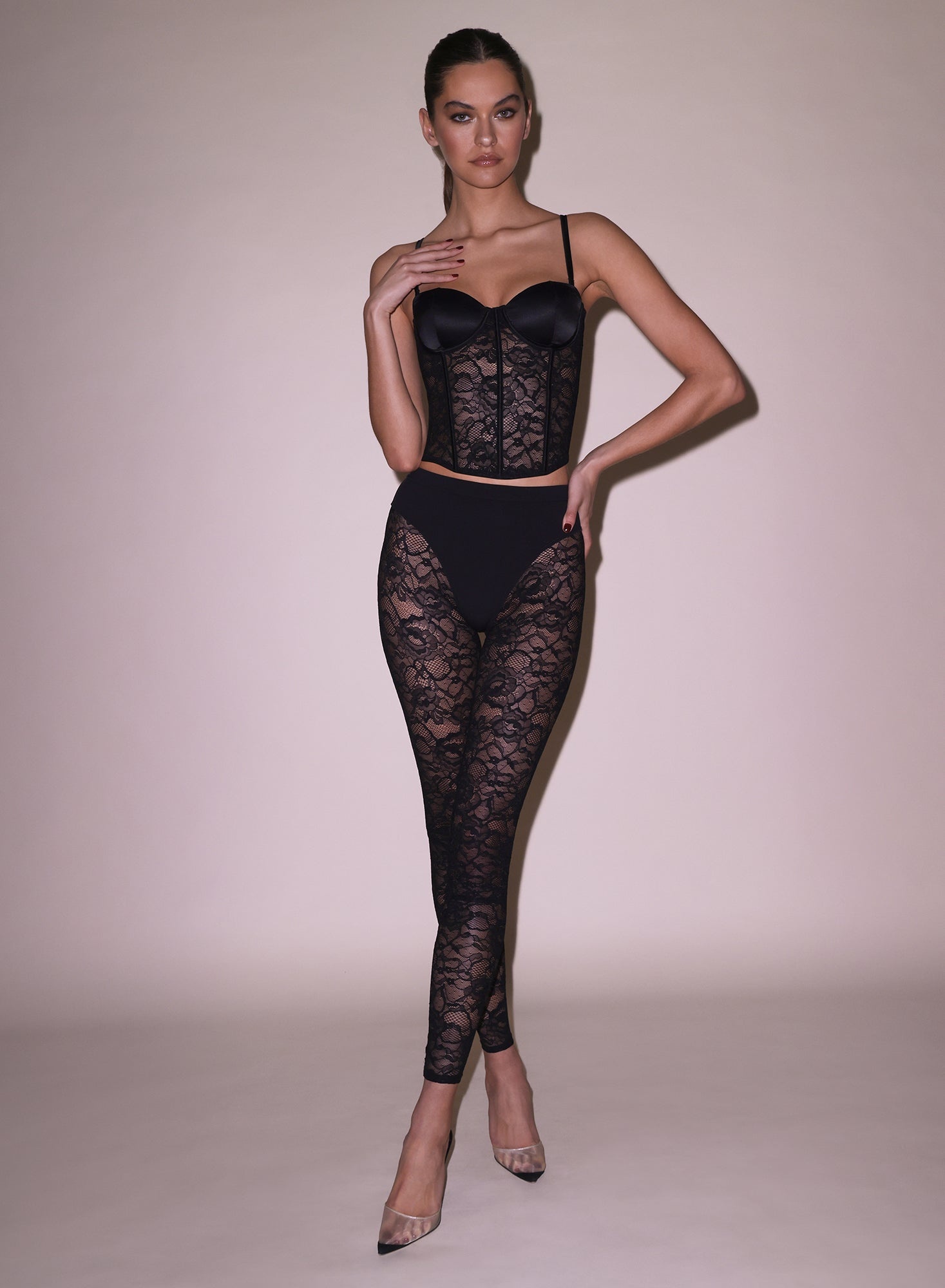 Lace & Jersey Legging - 2