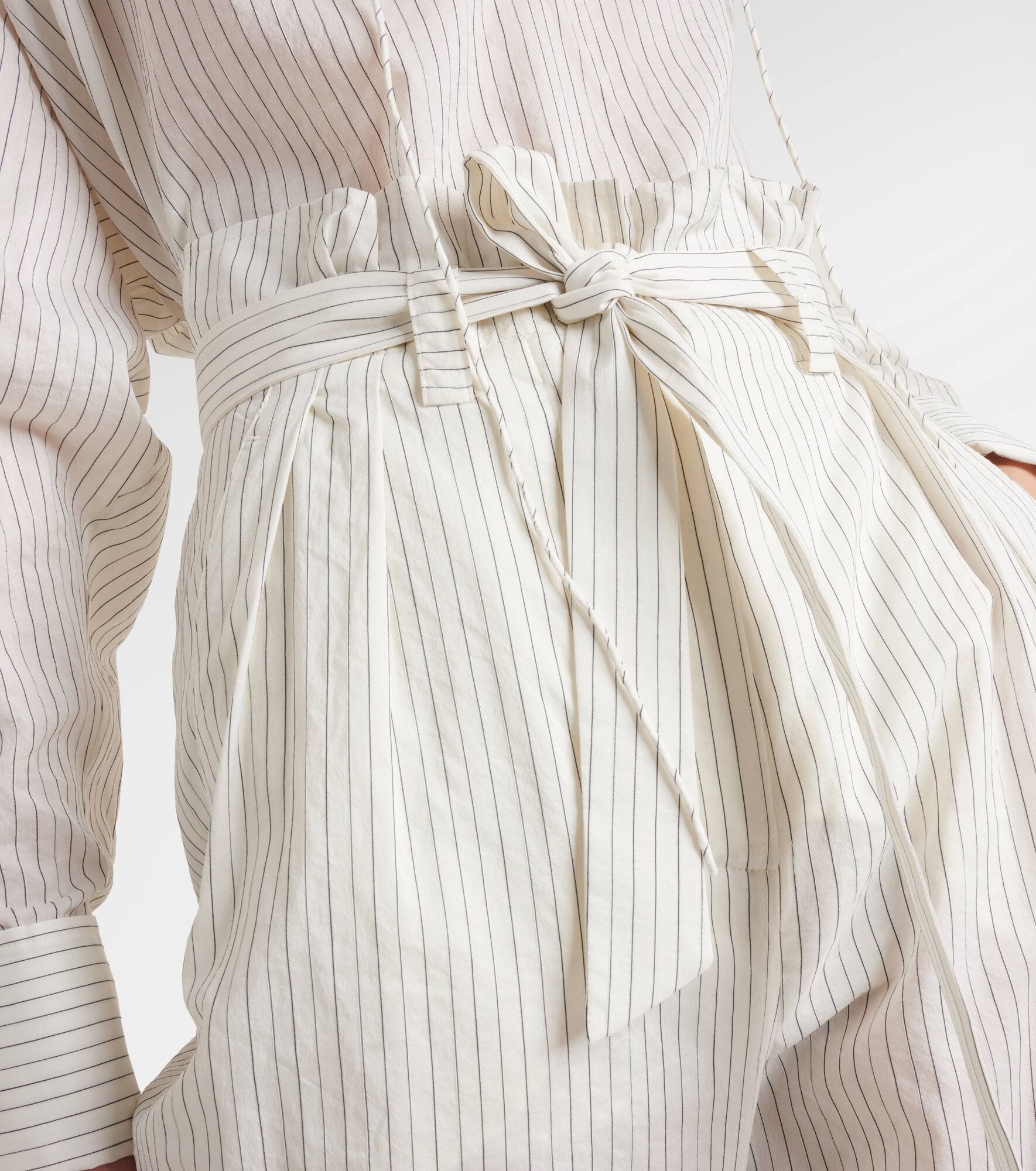 Xero pinstripe cotton and silk palazzo pants - 4