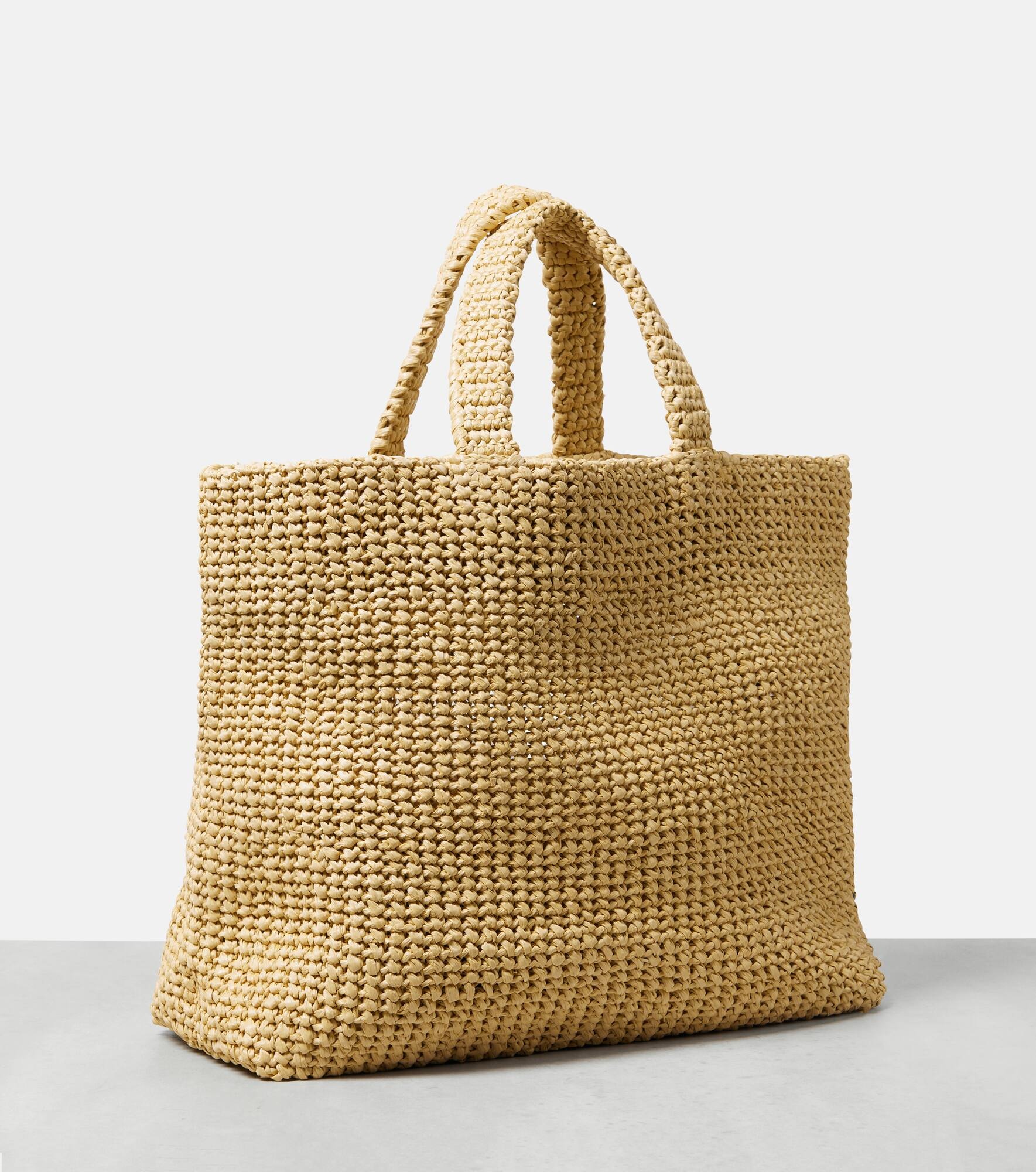 Medium logo raffia tote - 4