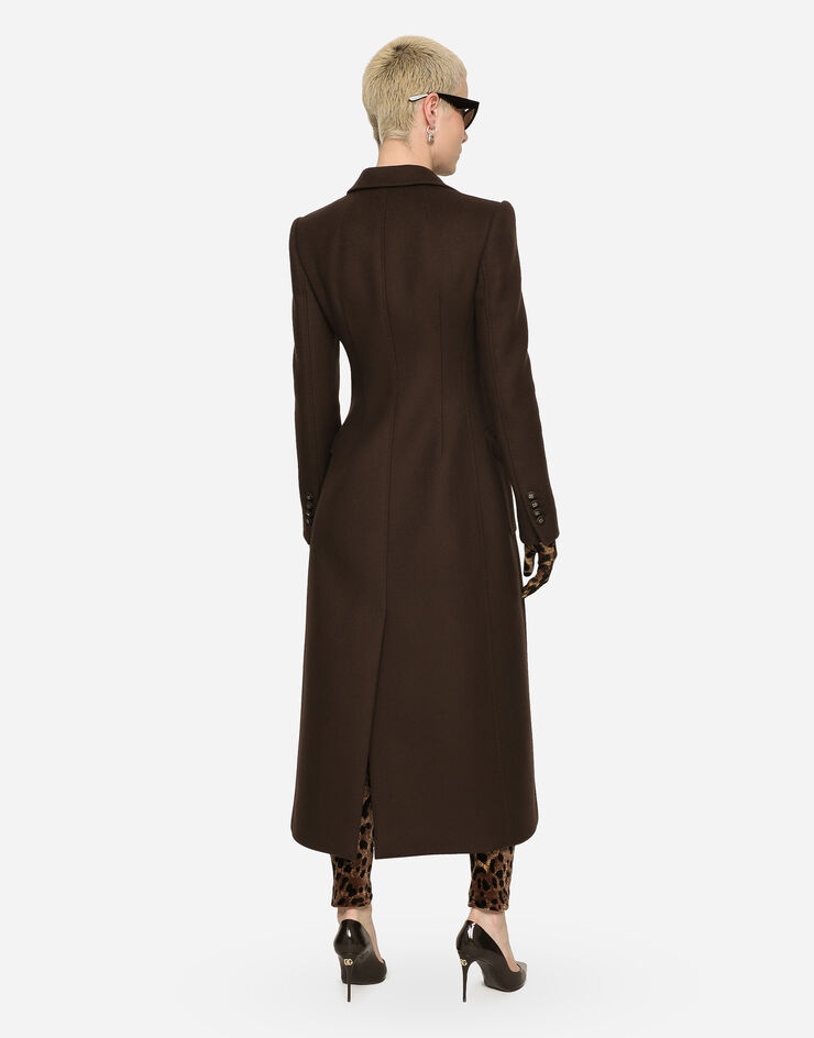Long single-breasted wool and cashmere coat - 3