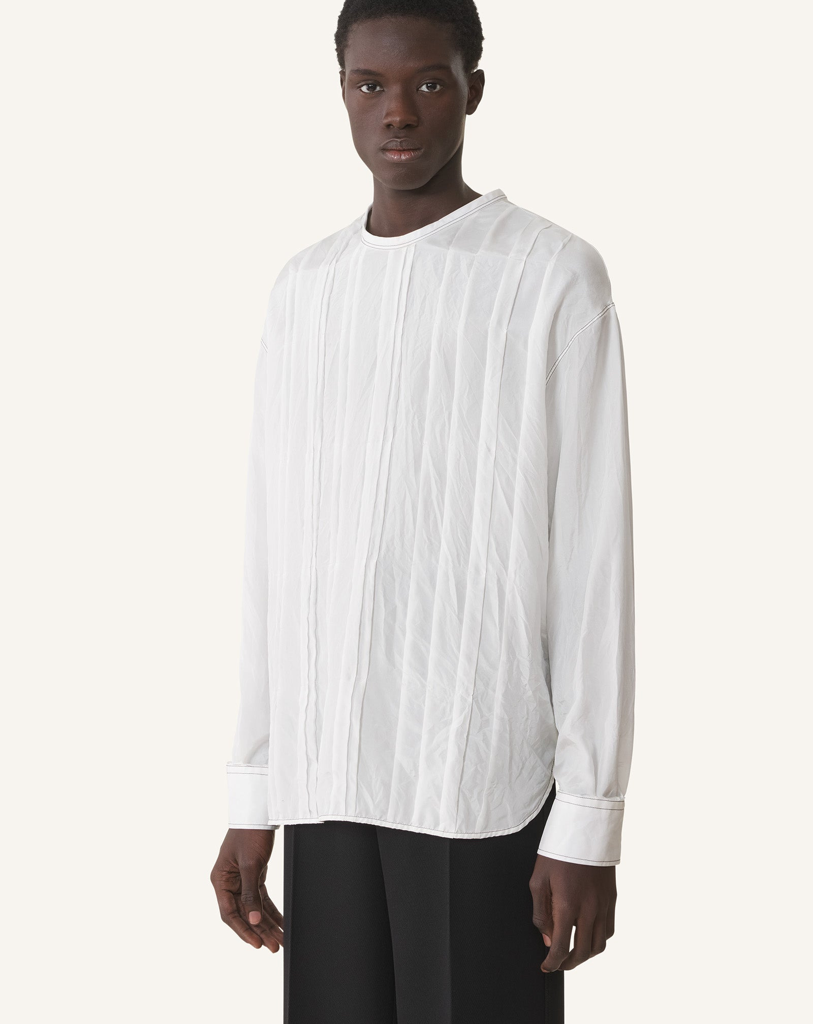 PLEATED SILK TOP - 3