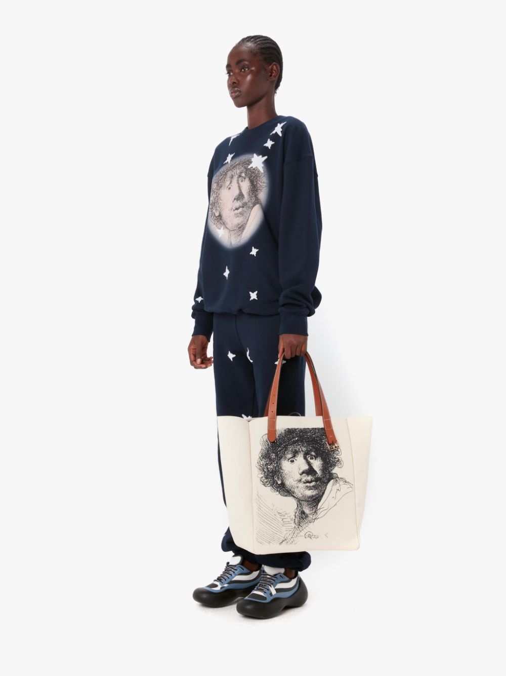 REMBRANDT STAR PRINT TRACK PANTS - 5