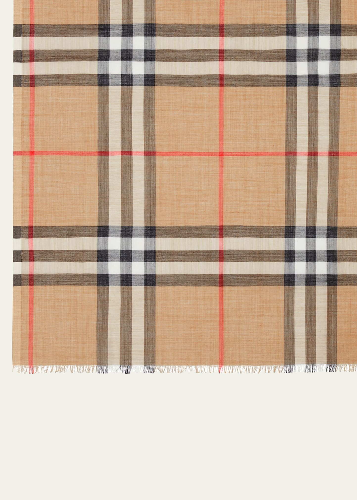 Giant Check Gauze Scarf - 4