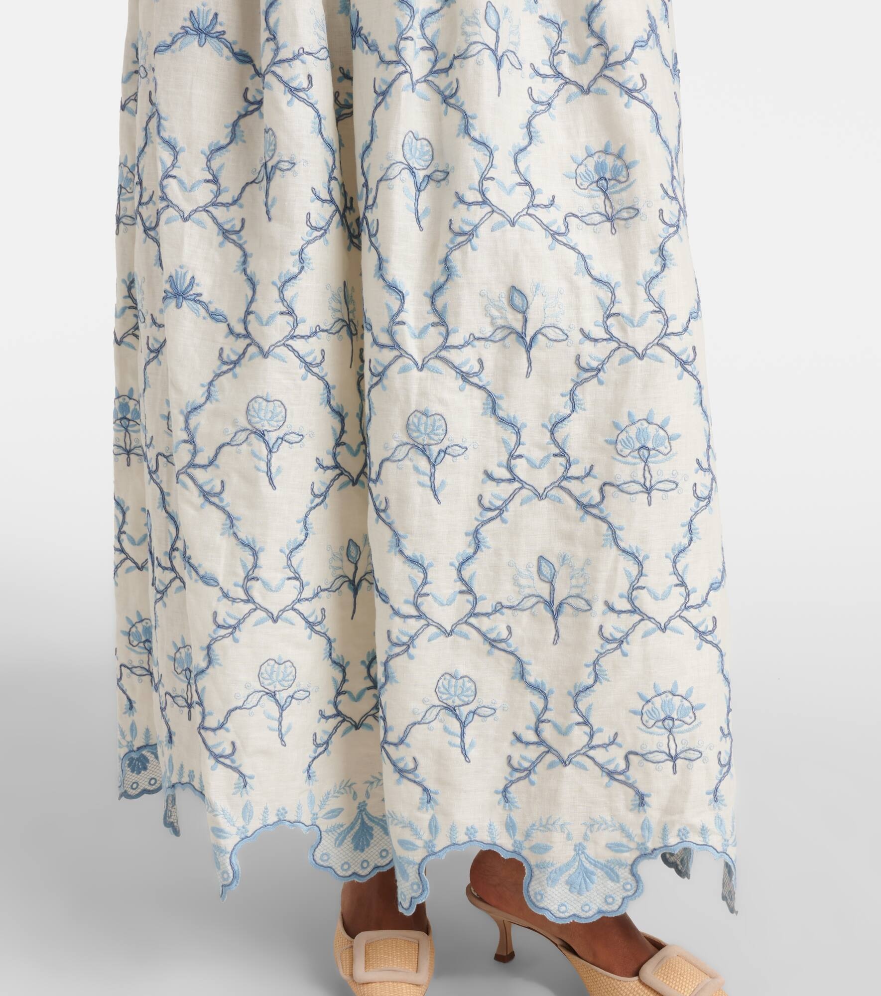 Tangelo floral linen maxi skirt - 5