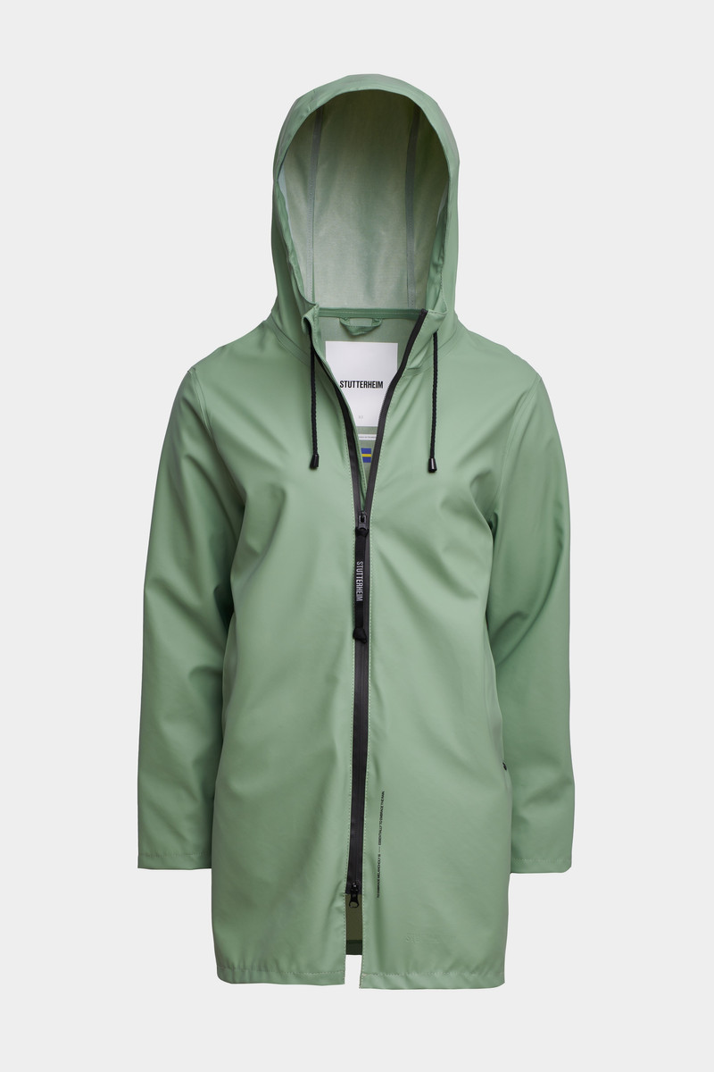 Stockholm Lightweight Zip Raincoat Loden Green 1