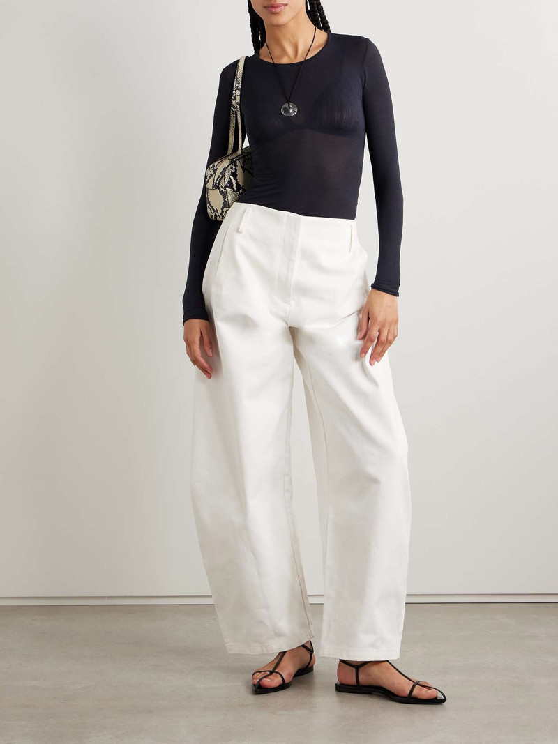 FFORME Ames stretch-silk T-shirt Navy outlook