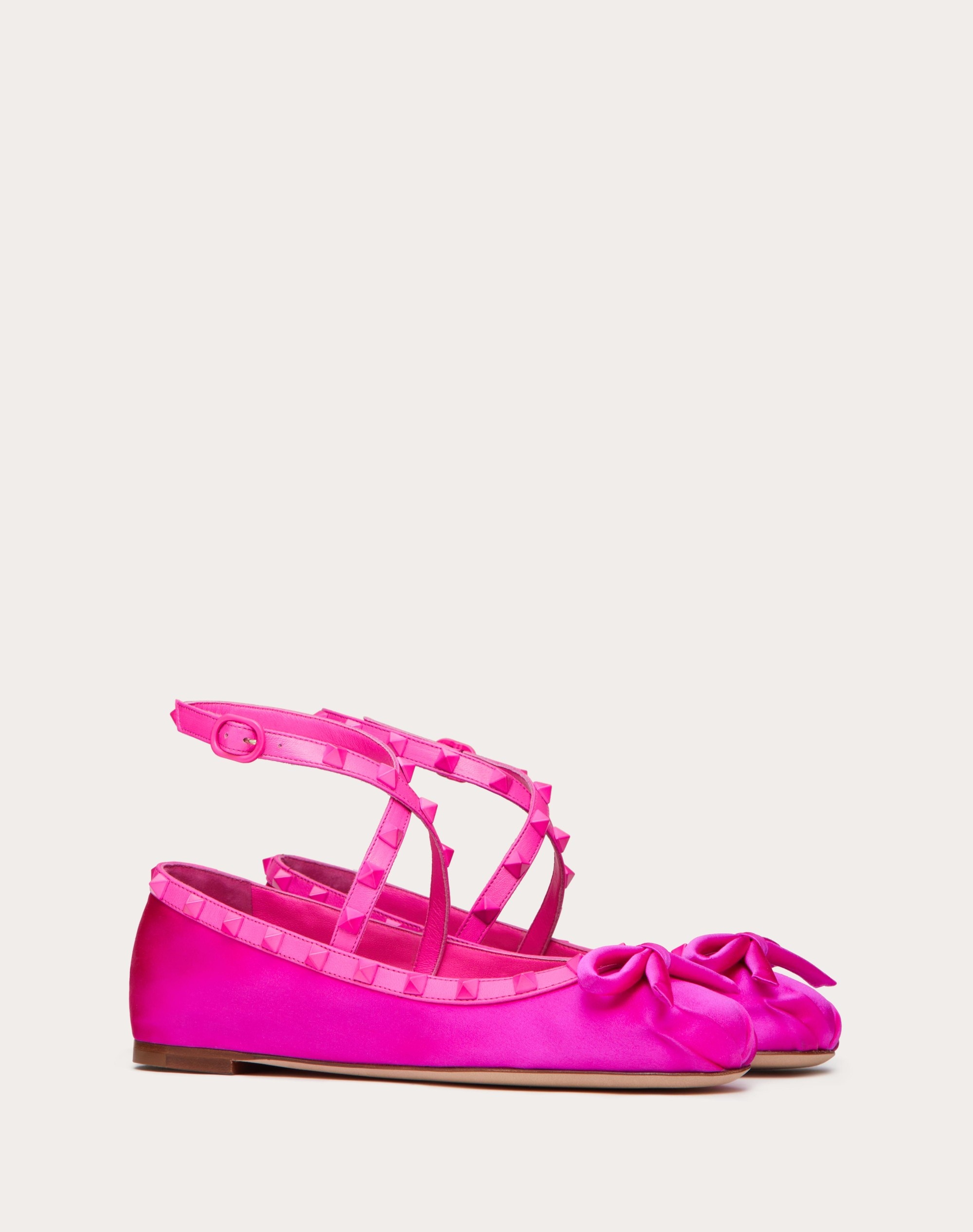 ROCKSTUD SATIN BALLERINAS WITH TONE-ON-TONE STUDS - 2