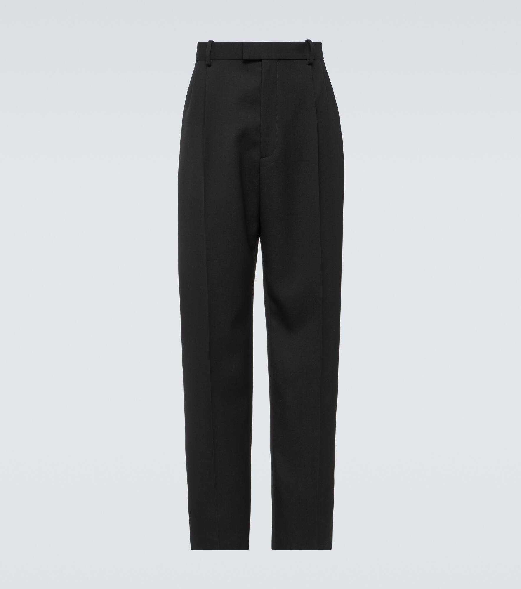 Wool twill straight pants - 1