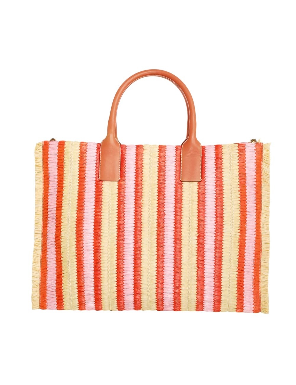 STRIPE FRINGE TOTE - 5