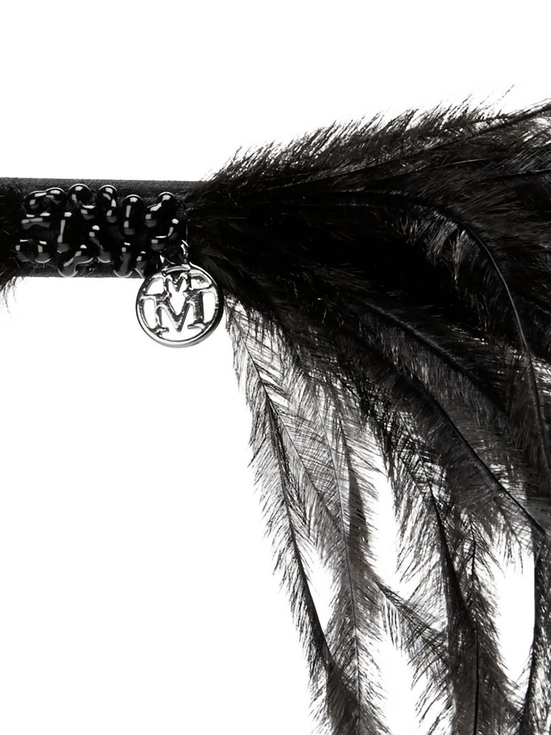 MAISON MICHEL feather beaded hair accessory outlook